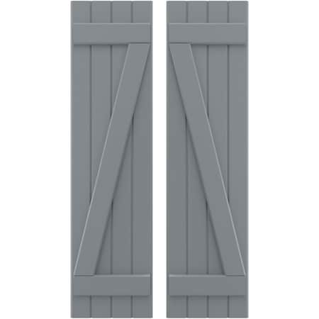 Americraft 4-Board (2 Batten) Wood Joined Board-n-Batten Shutters W/ Z-Bar, ARW102BB414X40CHH